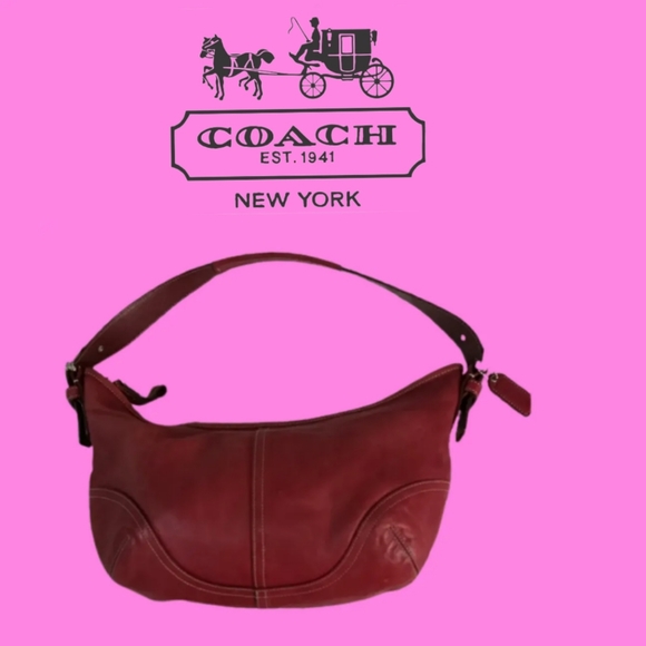 Coach Handbags - COACH No. 3S-9484 DISTRESSED RED LEATHER HOBO BAG